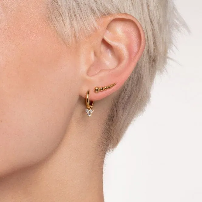 Yellow Gold Dot Ear Climbers H2156-413-39